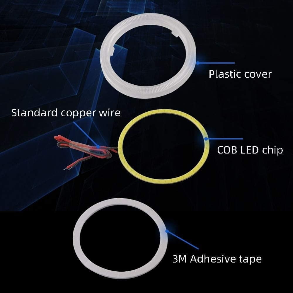 LUCI LED PER AUTO A CERCHIO 90MM OCCHIO D'ANGELO 12V ANGEL EYE 2PZ MAXTECH EYE-02 - 6