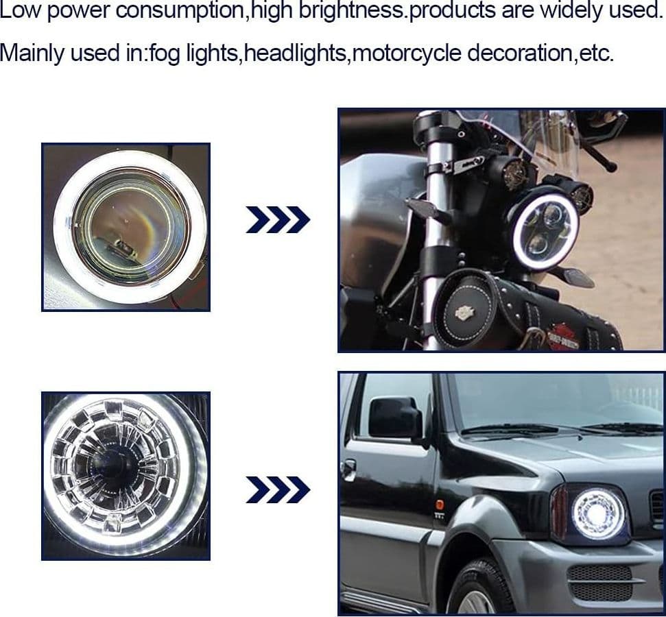 2PZ LUCI LED PER AUTO FARI LAMPADINE 60MM OCCHIO D'ANGELO 12 VOLT MAXTECH EYE-01 - 3