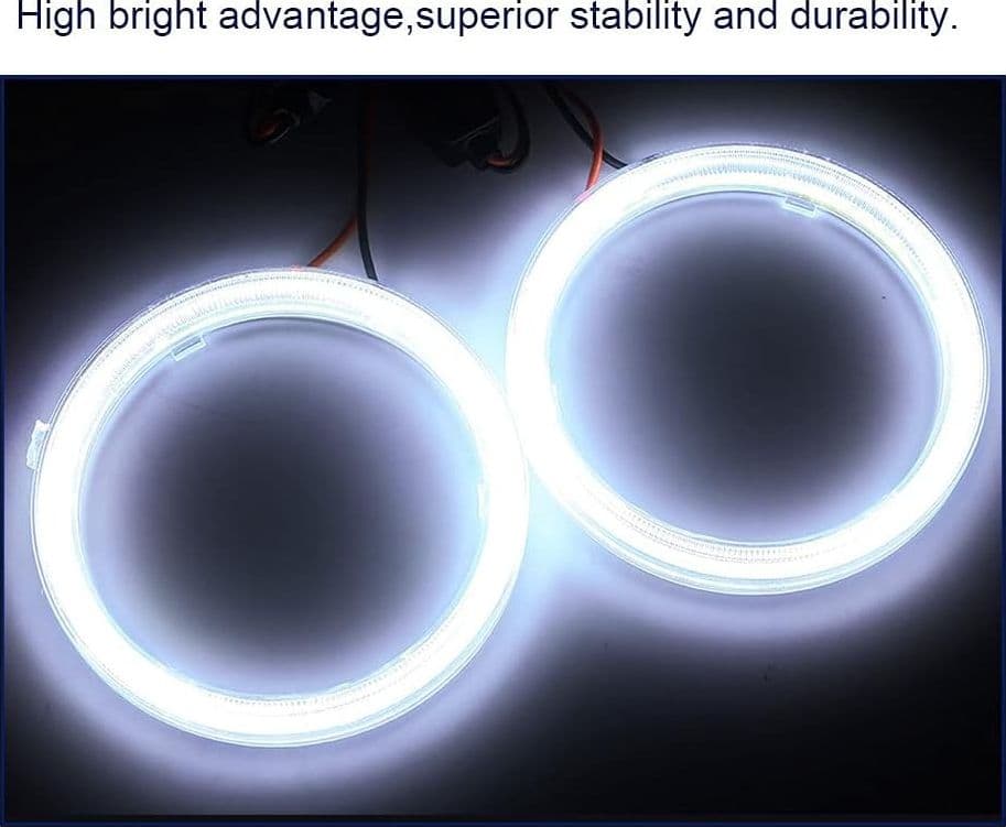 2PZ LUCI LED PER AUTO FARI LAMPADINE 60MM OCCHIO D'ANGELO 12 VOLT MAXTECH EYE-01 - 4
