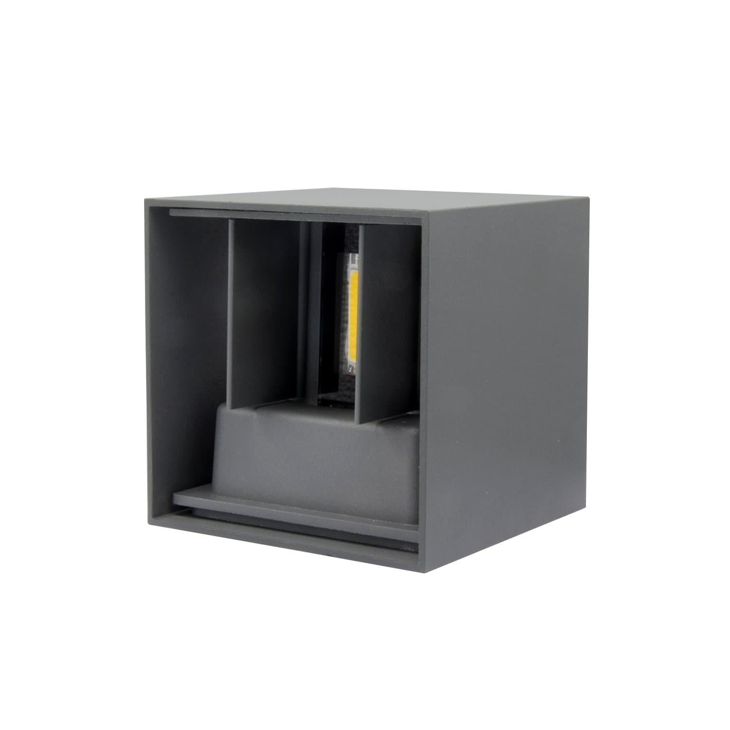 APPLIQUE LED CUBO GRIGIO LAMPADA DA PARETE 5W 750LMN LUCE REGOLABILE UPDOWN IP65 - 7