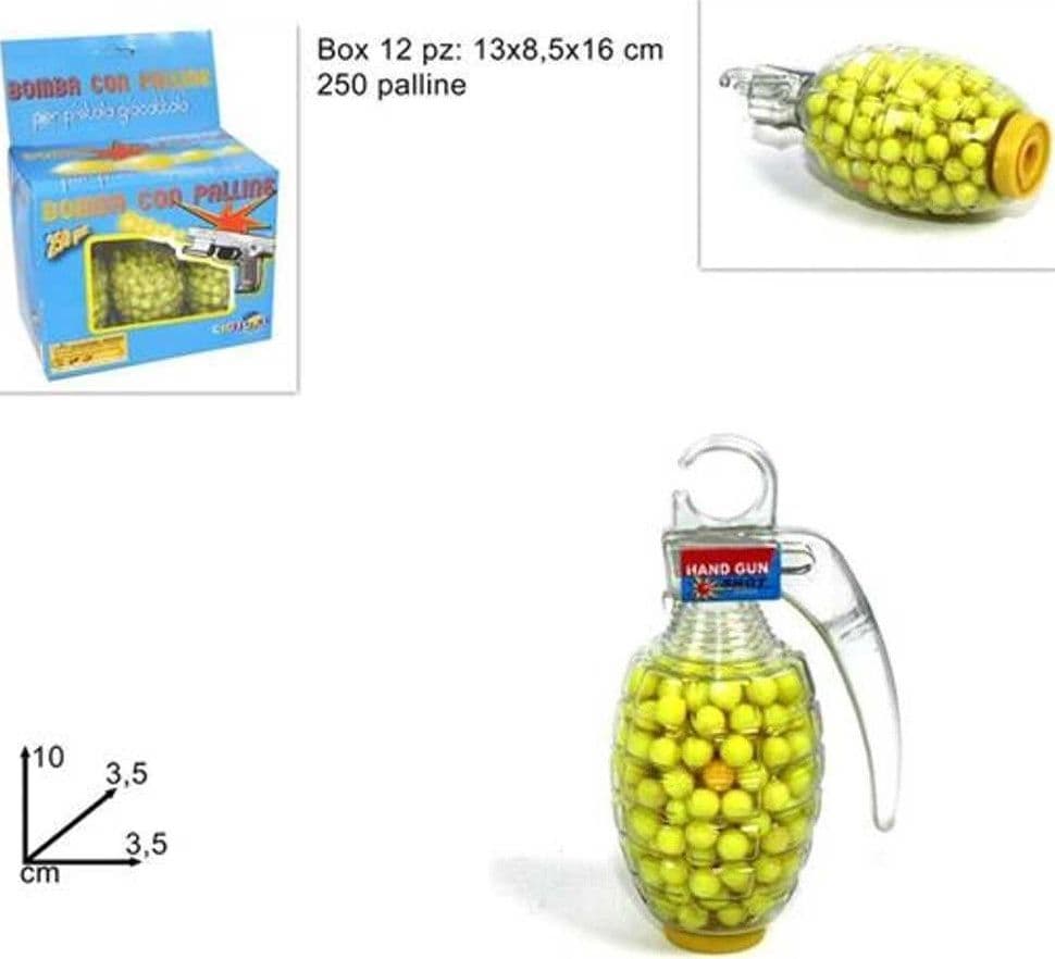 BOMBA 250 PALLINE BB BULLETS PER PISTOLE GIOCATTOLO E SOFTAIR 6MM - 2