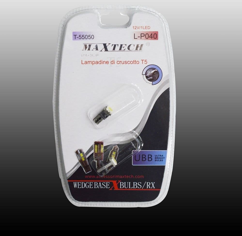 LAMPADINE DI CRUSCOTTO T5 MAXTECH L-P040 12V / 1LED LAMPADINE ULTRA LUMINOSE