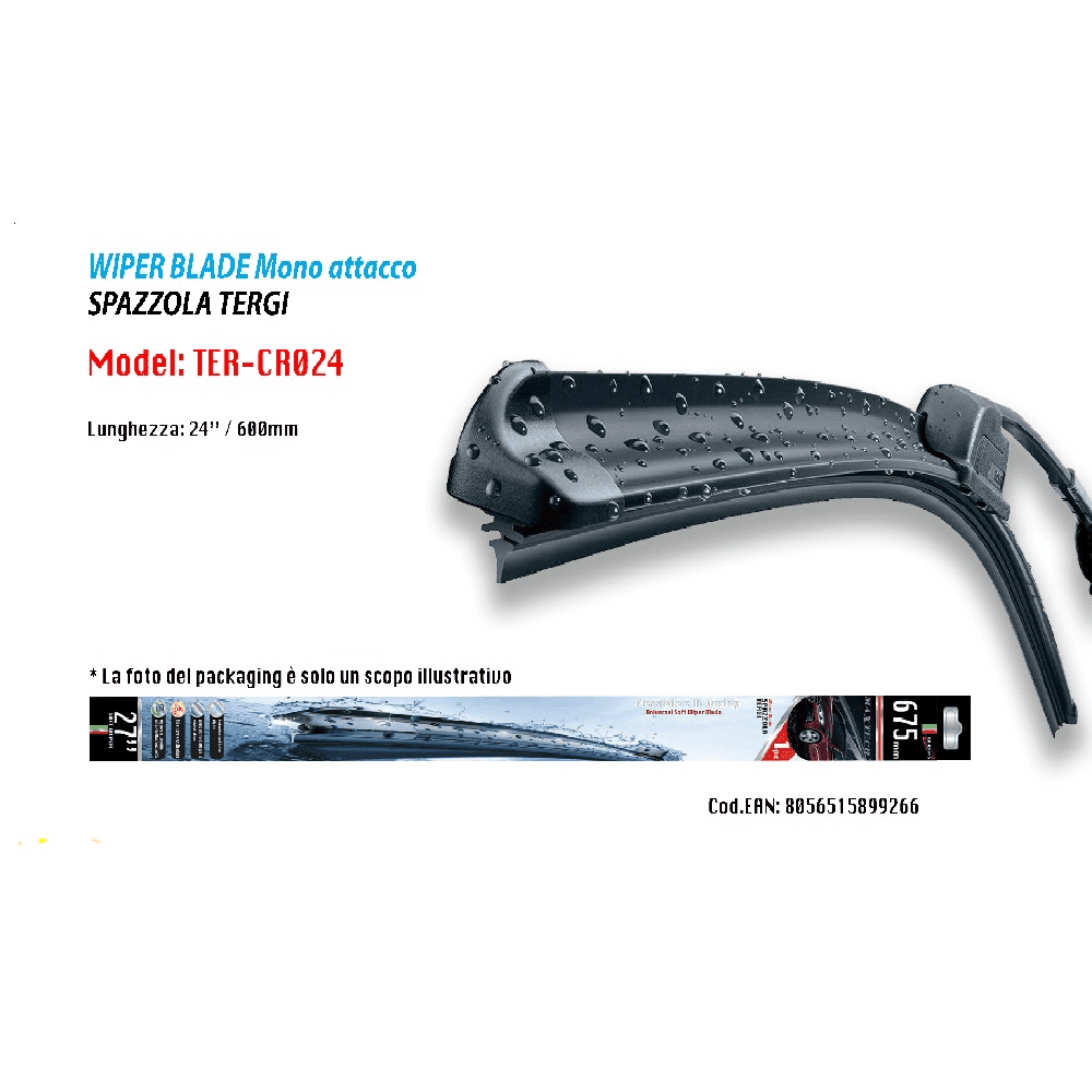 TERGICRISTALLO SPAZZOLA RICAMBIO PER AUTO MORBIDO MAXTECH DA 24” TER-CR024 - 2