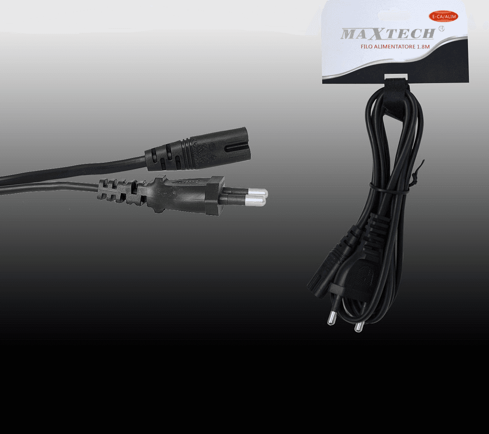 CAVO FILO ALIMENTATORE ALIMENTAZIONE ELETTRICA SPINA 1,8 METRI MAXTECH E-CA/ALIM