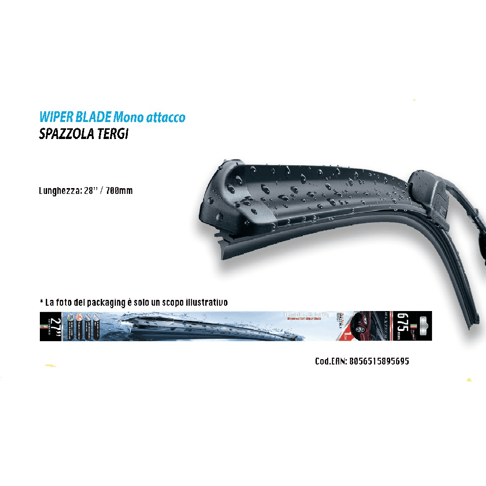 SPAZZOLA TERGICRISTALLO UNIVERSALE PER AUTO 700 MM 28'' MAXTECH TER-CR028 - 2