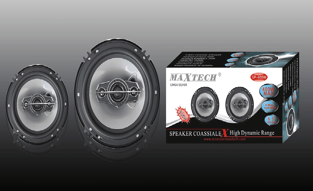 CASSE PER AUTO 400W AUDIO VOLUME 4 VIE SPEAKER COASSIALE MAXTECH MUSICA SP-400W - 3