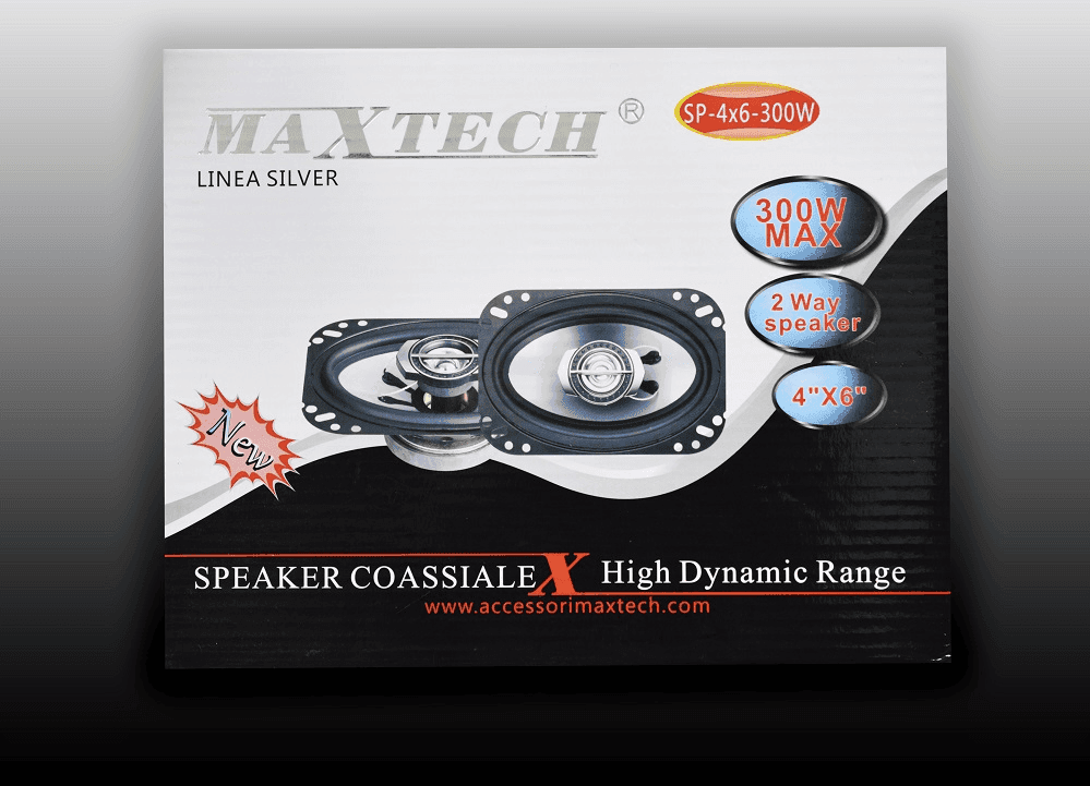 CASSE PER AUTO 300W 2 VIE 4X6 COPPIA ALTOPARLANTI COASSIALI STEREO MAXTECH SP-4X6-300W - 3