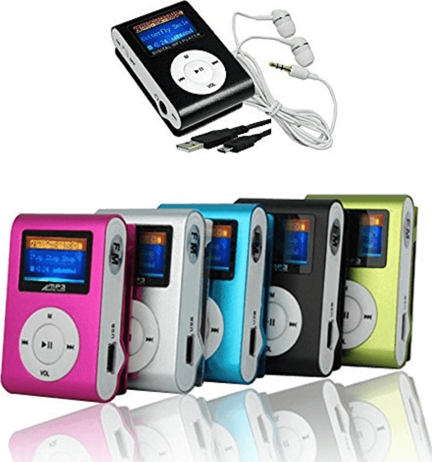 MINI LETTORE MP3 PLAYER CLIP USB CON DISPLAY LCD SUPPORTA 32GB MICRO SD FM RADIO