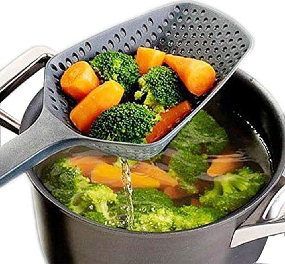 PALETTA SCOLA PASTA VERDURE FILTRO COLINO ACQUA STRUMENTI CUCINA COTTURA PLASTICA - 2