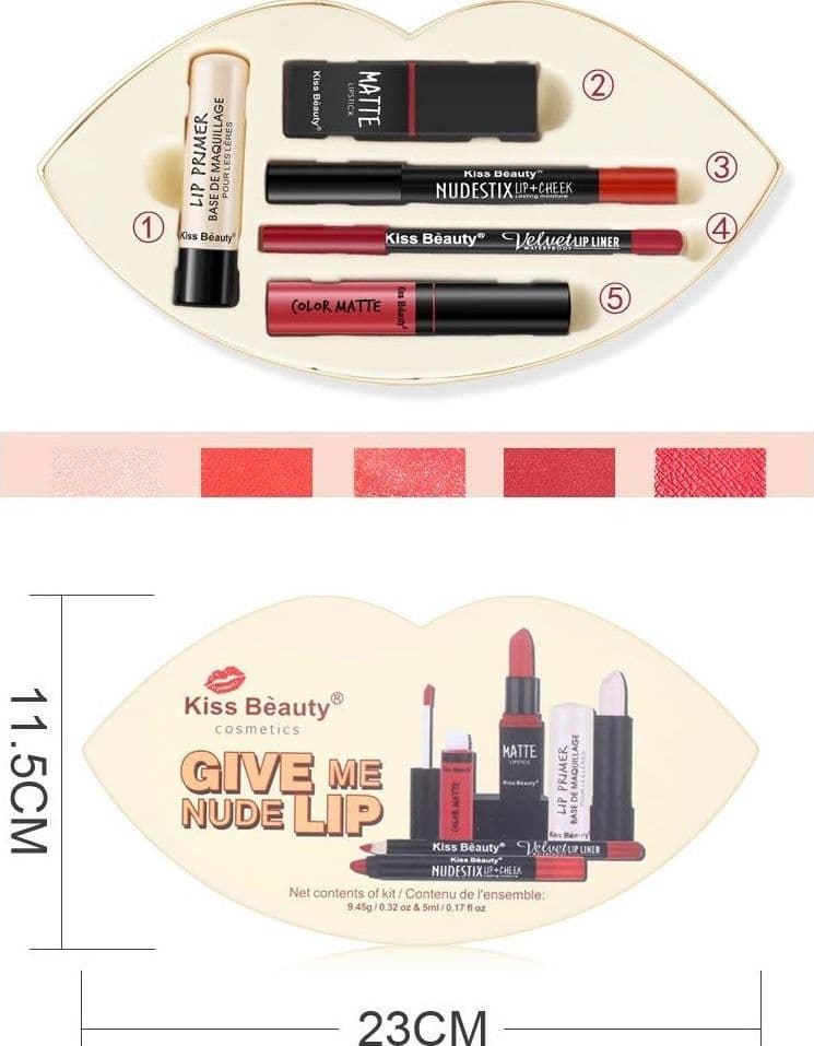 TROUSSE COFANETTO BACIO ROSSO 04 MAKE UP ROSSETTO MATITA CONTORNO LABBRA PRIMER