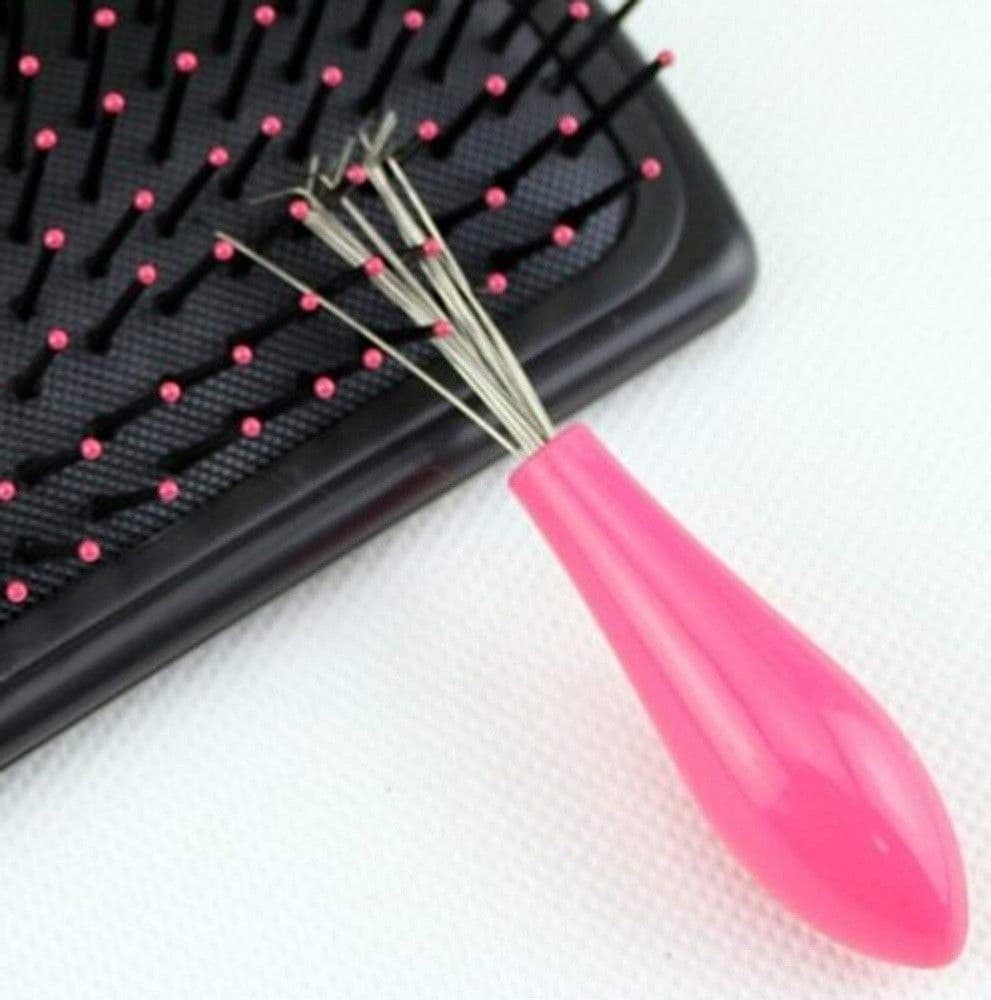MINI SPAZZOLA IN METALLO SPAZZOLINA PER PULIZIA CAPELLI SPAZZOLA SETOLE PETTINE - 3