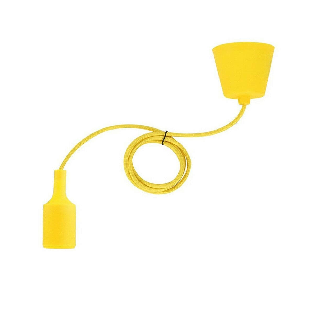 PORTALAMPADA A SOSPENSIONE PENDENTE LAMPADARIO SOFFITTO E27 GIALLO DT-J01 1 MT - 3