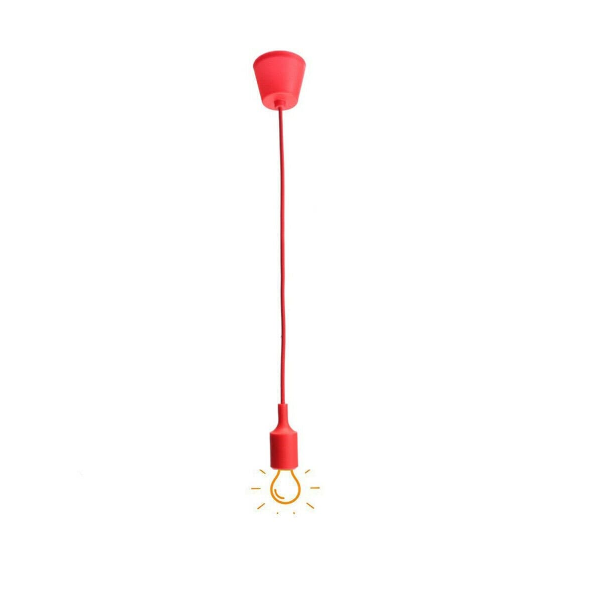 PORTALAMPADA A SOSPENSIONE PENDENTE LAMPADARIO SOFFITTO E27 ROSSO DT-J01 1 METRO - 3