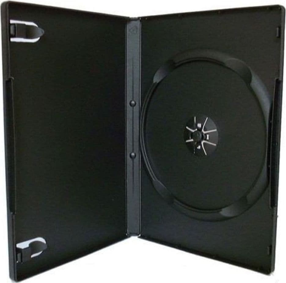 SET 5 CUSTODIE CUSTODIA SINGOLE NERO PER CD DVD DVR PLASTICA CON PATTINA ESTERNA