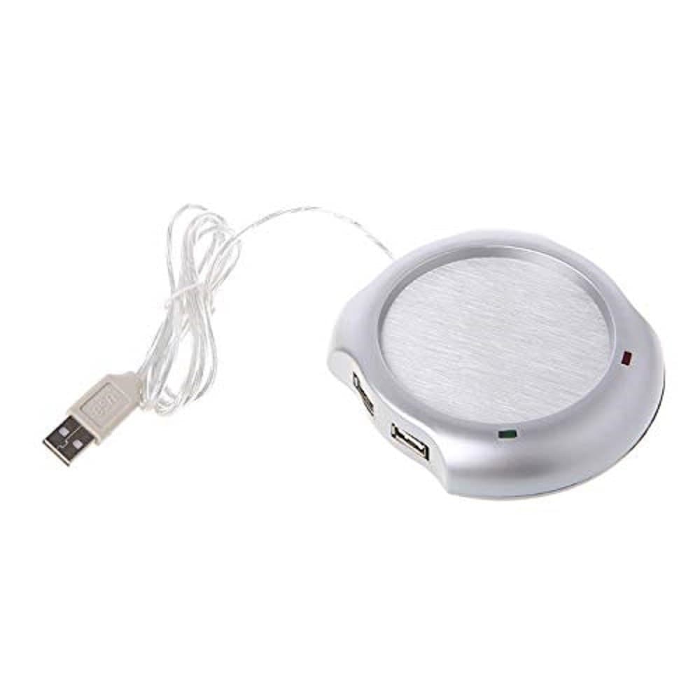 SCALDATAZZA BICCHIERE ELETTRICO 4 PORTE USB PC LAPTOP SOTTOBICCHIERE TÈ CAFFÈ TISANA - 2
