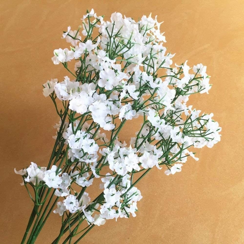 RAMI FIORI NEBBIOLINA ARTIFICIALE 12 PEZZI BIANCHI FINTE GYPSOPHILA DECORAZIONI - 2