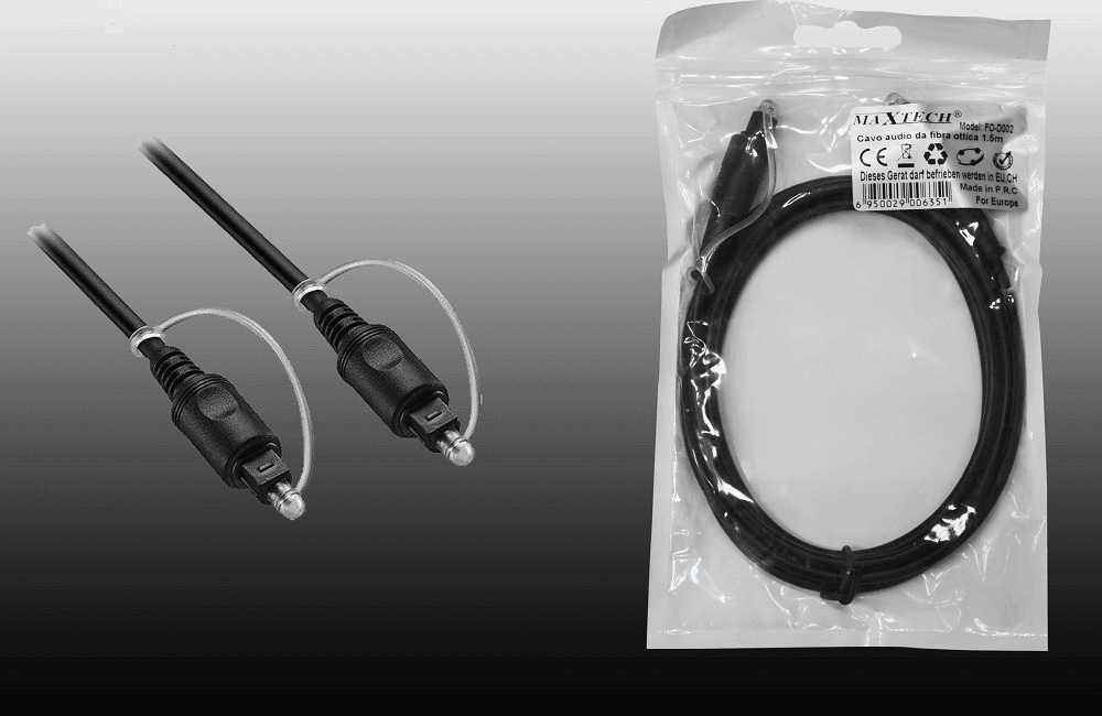 CAVO AUDIO IN FIBRA OTTICA 1.5 METRI CONNETTORE MASCHIO MAXTECH FO-D002 - 2