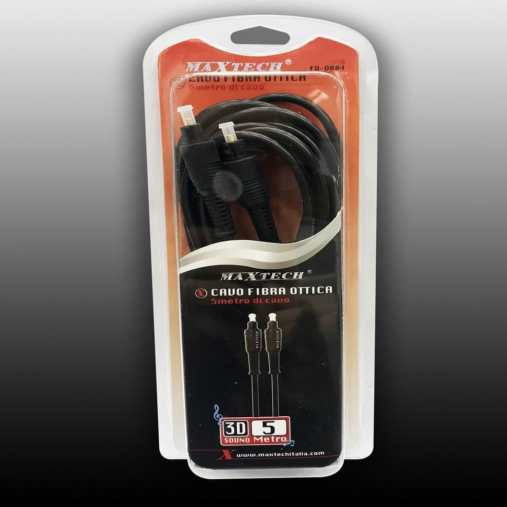 CAVO FIBRA OTTICA 5 MT 3D SOUND DIGITAL SURROUND AUDIO DIGITALE FO-D004 MAXTECH