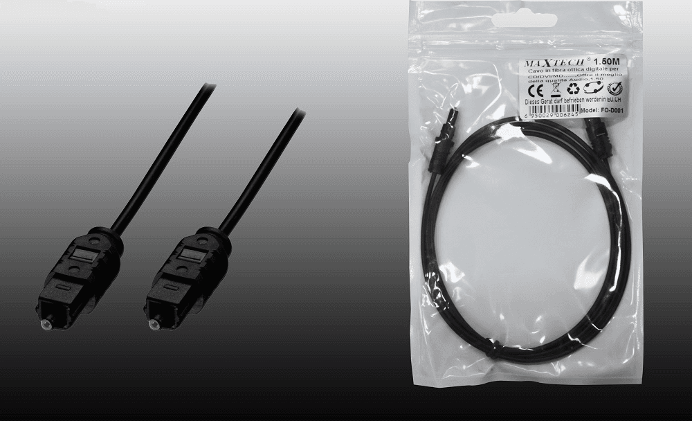 CAVO AUDIO IN FIBRA OTTICA DIGITALE PER CD / DVI / MD DA 1,5 METRI MAXTECH FO-D001 - 2