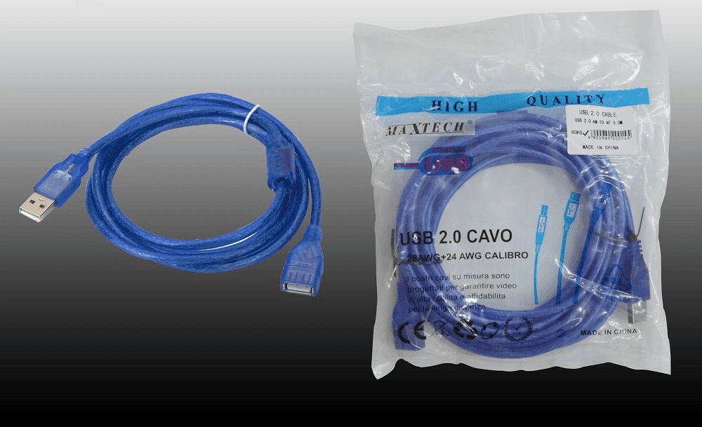 CAVO PROLUNGA USB 2.0 M/F MAXTECH USB 2.0 AM TO AF 5.0M PER PC COMPUTER 5 METRI - 2