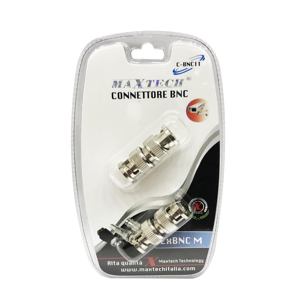 CONNETTORE ADATTATORE BNC MASCHIO/MASCHIO ALTA QUALITÀ PER TELECAMERA MAXTECH C-BNC11 - 2
