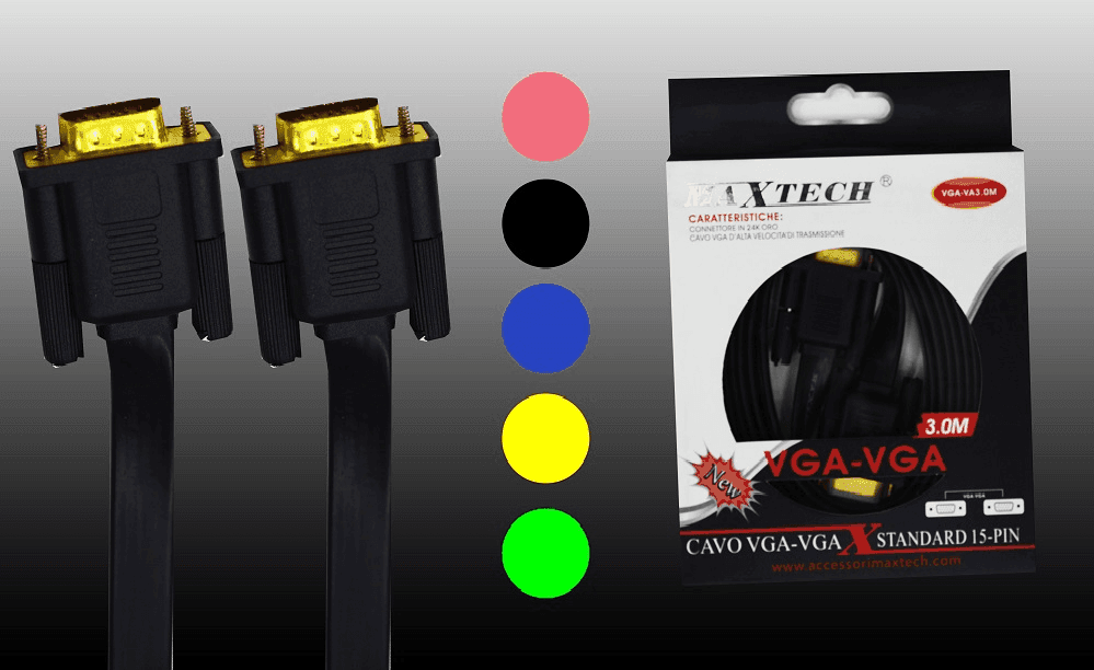 CAVO VGA - VGA STANDARD 15 PIN CAVO 3 METRI PER MONITOR VGA MAXTECH VGA-VA3.0M - 2