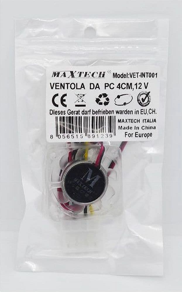 VENTOLA RAFFREDDAMENTO PC COMPUTER LAPTOP INTERNA 4CM SILENZIOSA MAXTECH VET-INT001 - 3