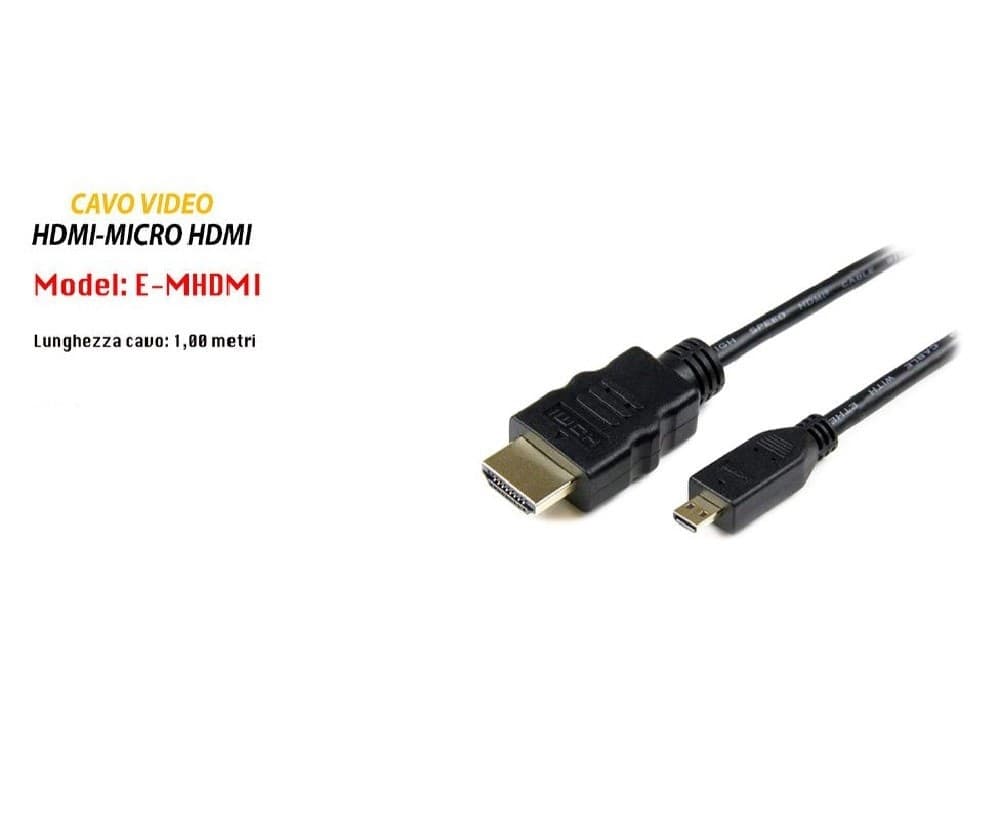 CAVO VIDEO DA HDMI-MICRO HDMI CAVO 1 METRO PER COMPUTER PORTATILE MAXTECH E-MHDMI - 4