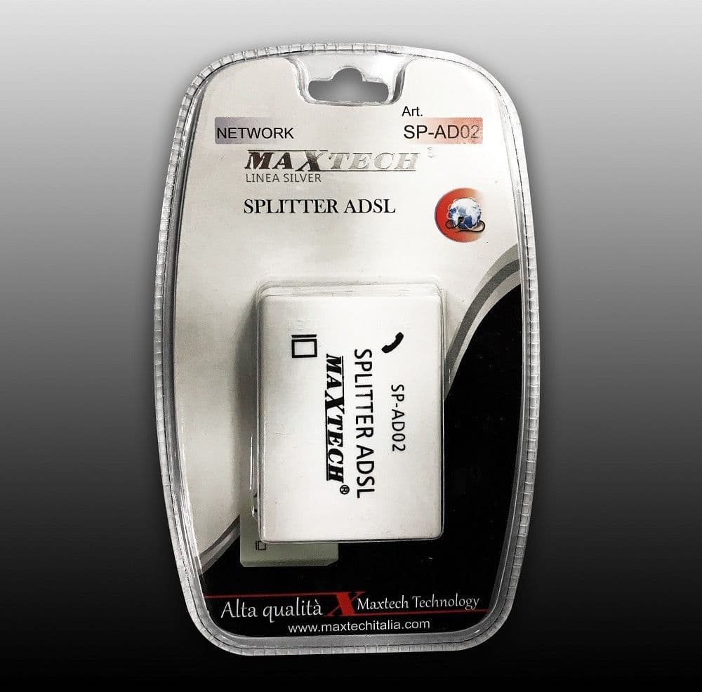 FILTRO ADSL SPLITTER TELEFONICO RJ11 3 INGRESSI FEMMINA SDOPPIATORE MAXTECH SP-AD02 - 2