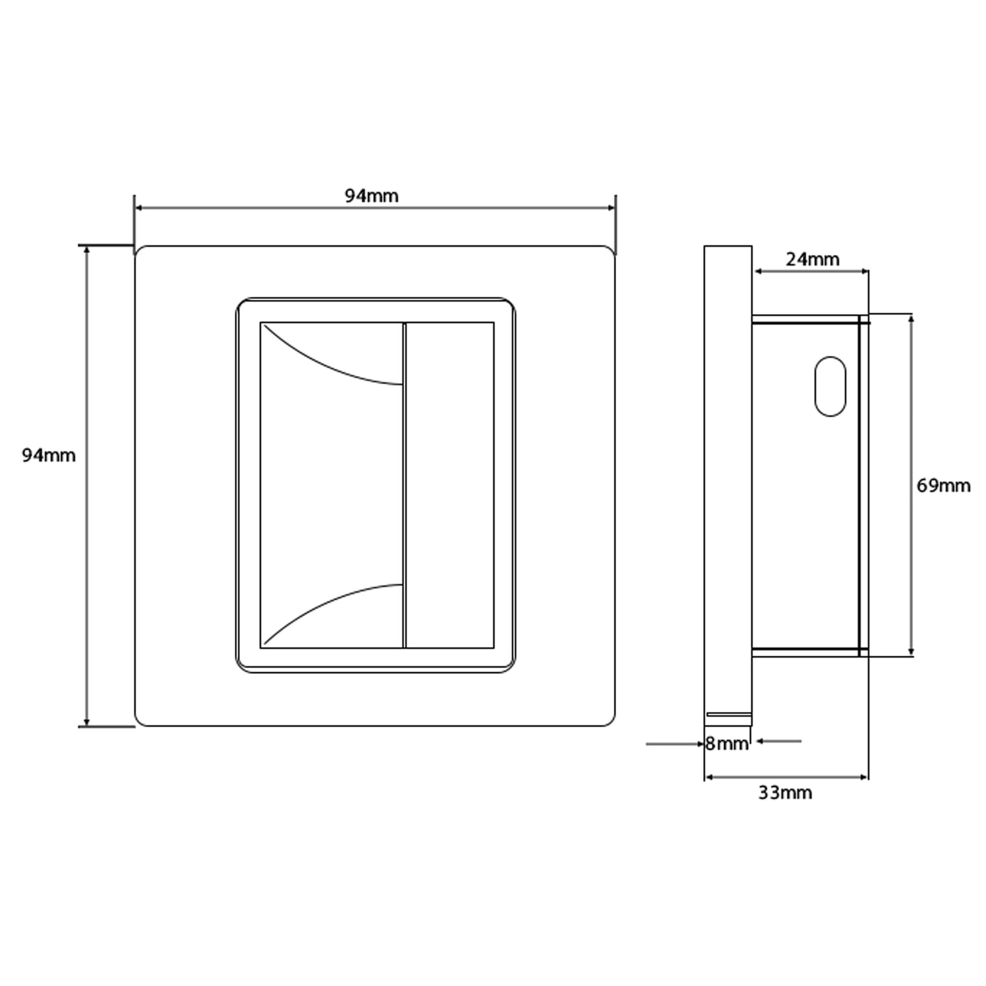 LAMPADA SEGNAPASSO 1W A LED DA PARETE MURO APPLIQUE DA INTERNO 95X95 LUCE CALDA - 3
