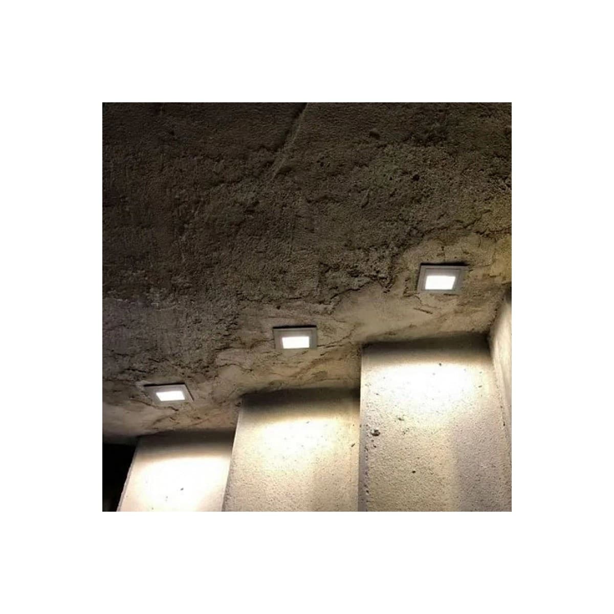 LAMPADA SEGNAPASSO 1W A LED DA PARETE MURO APPLIQUE DA INTERNO 95X95 LUCE CALDA - 5