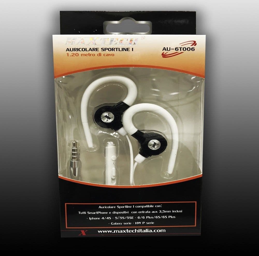 AURICOLARI CUFFIE CON FILO AUDIO MICROFONO PER CELLULARI SMARTPHONE MAXTECH AU-6T006 - 5