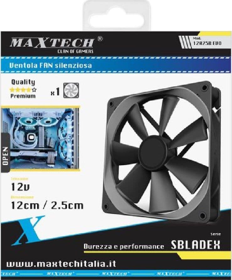 VENTOLA RAFFREDDAMENTO 120MM PER PC SILENZIOSA SPEED MOLEX 12V MAXTECH 12025B - 4