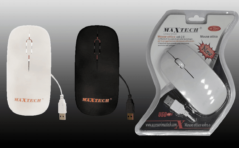 MOUSE FILO USB2 OTTICO PER COMPUTER PC COMPATIBILE CON WINDOWS MAXTECH M-Z007 - 4