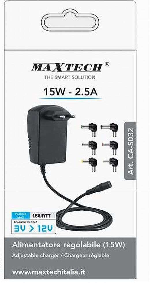 ALIMENTATORE UNIVERSALE 8 ADATTATORI SWITCH 3-12V PC NOTEBOOK FOTOCAMERA MAXTECH CA-S032 - 3