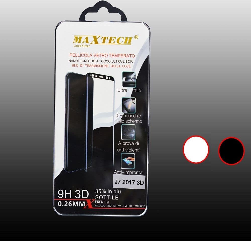 PELLICOLA IN VETRO TEMPERATO 3D PER SAMSUNG GALAXY J7 2017 MAXTECH P-J7 2017