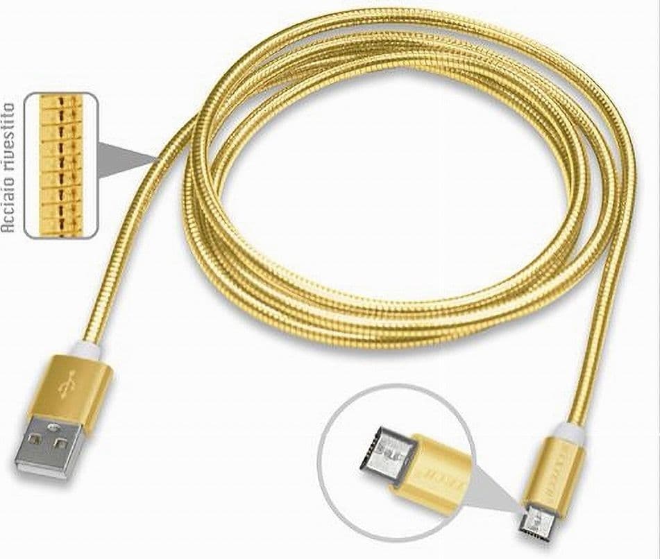 CAVO USB STEEL EDITION X SMARTPHONE 5 PIN 5VOLT - 2100MA 1,0 MT MAXTECH F-S013 - 3