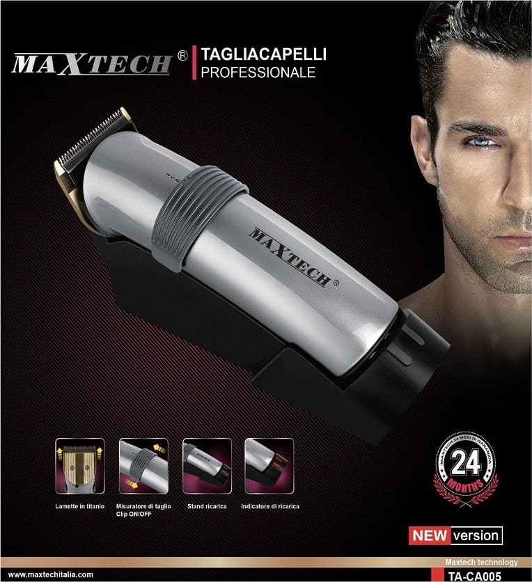 TAGLIACAPELLI RASOIO CON BATTERIA RICARICABILE REGOLABILE PROFESSIONALE MAXTECH TA-CA005