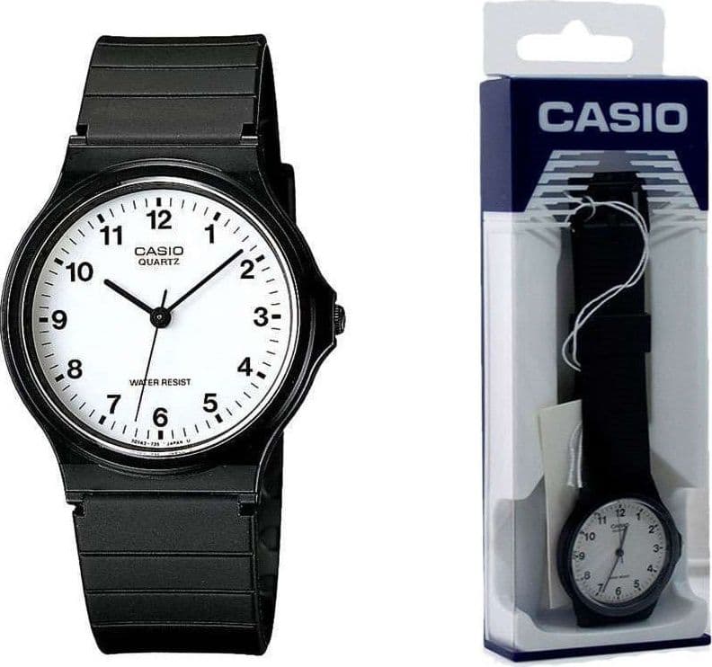 OROLOGIO CASIO VINTAGE MQ-24-7BLL SILICONE NERO BIANCO CLASSICO UOMO DONNA