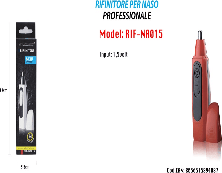 RASOIO RIFINITORE DI PRECISIONE PER PELI NASO ORECCHIE PROFESSIONALE RIF-NA015