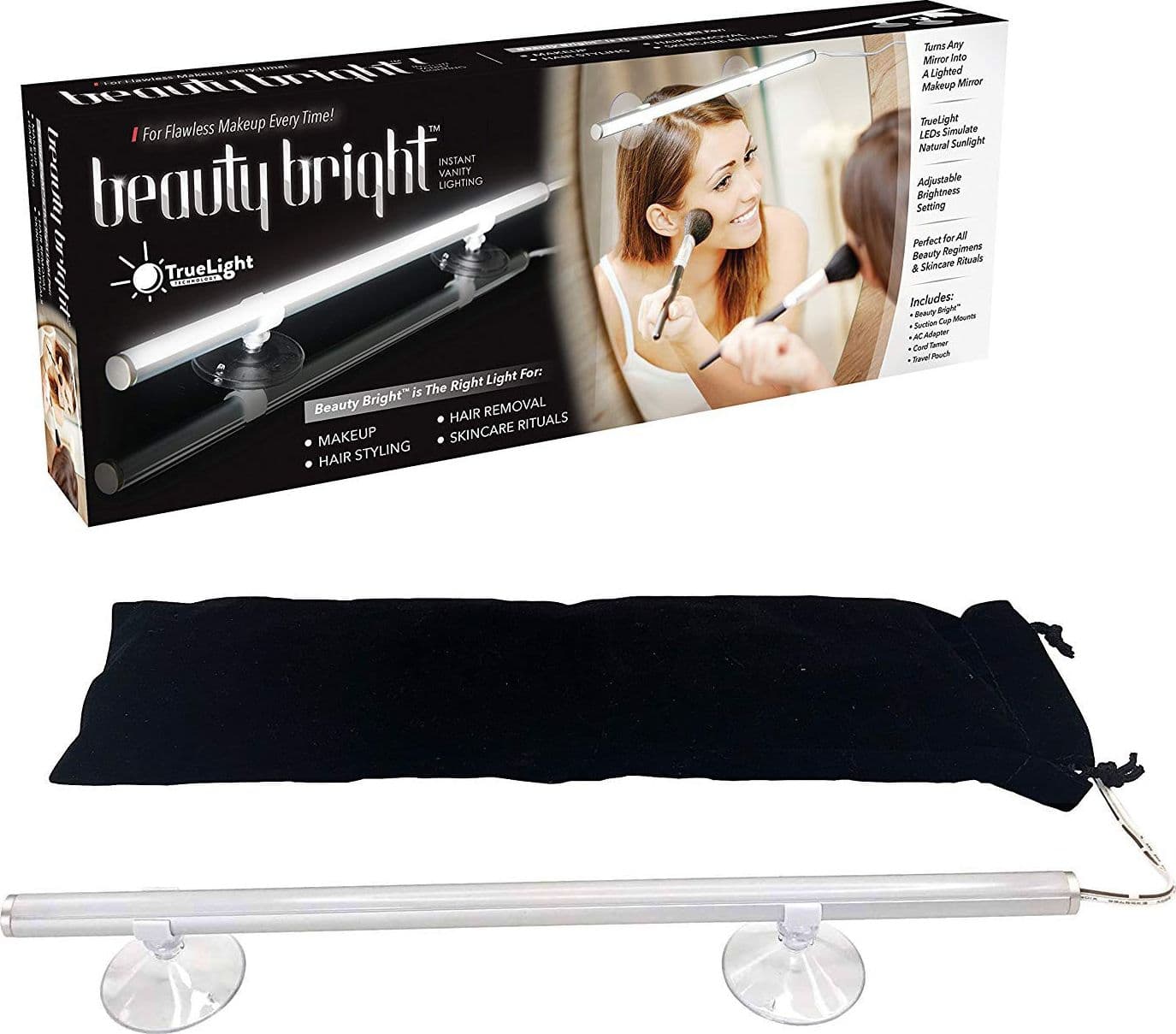 APPLIQUE LAMPADA DA PARETE SPECCHIO A LED CON VENTOSE PER MAKE UP USB 6500K - 4