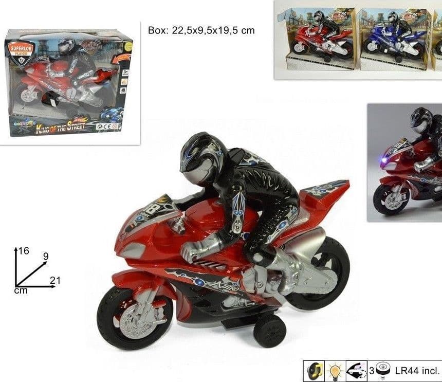 MOTO DA STRADA FUNZIONAMENTO A FRIZIONE CON LUCI GIOCO GIOCATTOLO BAMBINI - 2