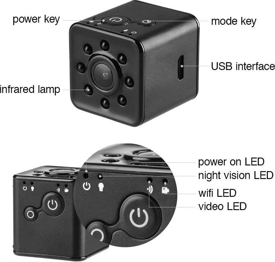 SQ13 MINI TELECAMERA SPIA INFRAROSSI MICRO CAMERA NASCOSTA SUBACQUEA CON AUDIO - 9