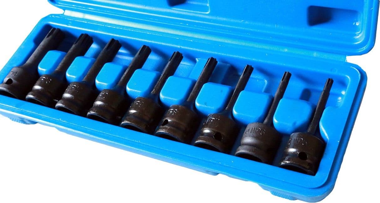 BUSSOLE RIBE AD IMPATTO ATTACCO 1/2" SET 9 PZ MISURE DA M5 A M14 - 2