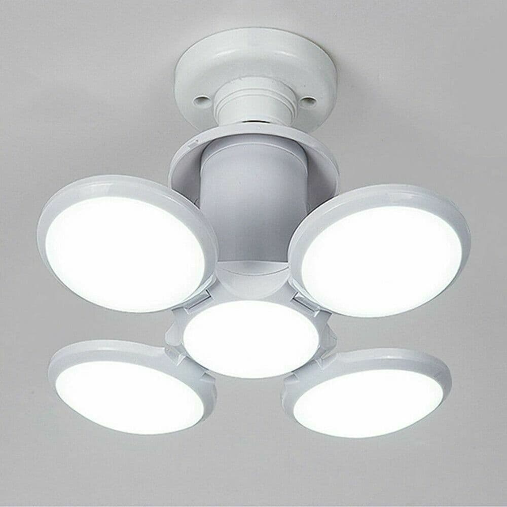 LAMPADA LAMPADARIO DEFORMABILE LED 40W 6800K 5 VIE BIANCA ATTACCO E27 UFO PALLA - 9