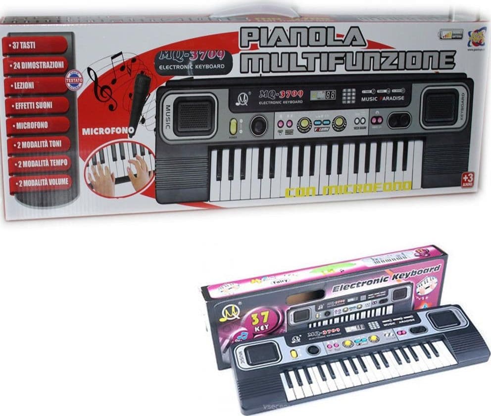 PIANOLA MULTIFUNZIONE CON MICROFONO 37 NOTE TASTIERA CON 24 DIMOSTRAZIONI SOUND - 2