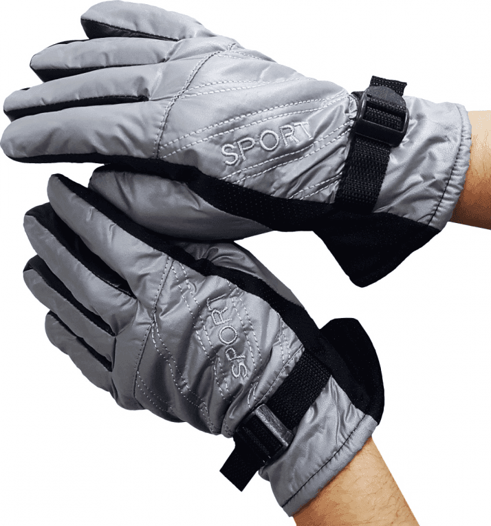 GUANTI DA NEVE GRIGIO PERLA UOMO IMPERMEABILI GUANTO UNIVERSALI GLOVES INVERNALE