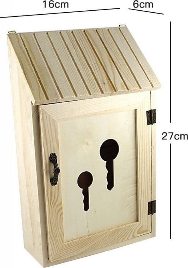 CASSETTA PORTA CHIAVI POSTALE LEGNO PORTACHIAVI APPENDICHIAVI KEY BOX DECOUPAGE - 3