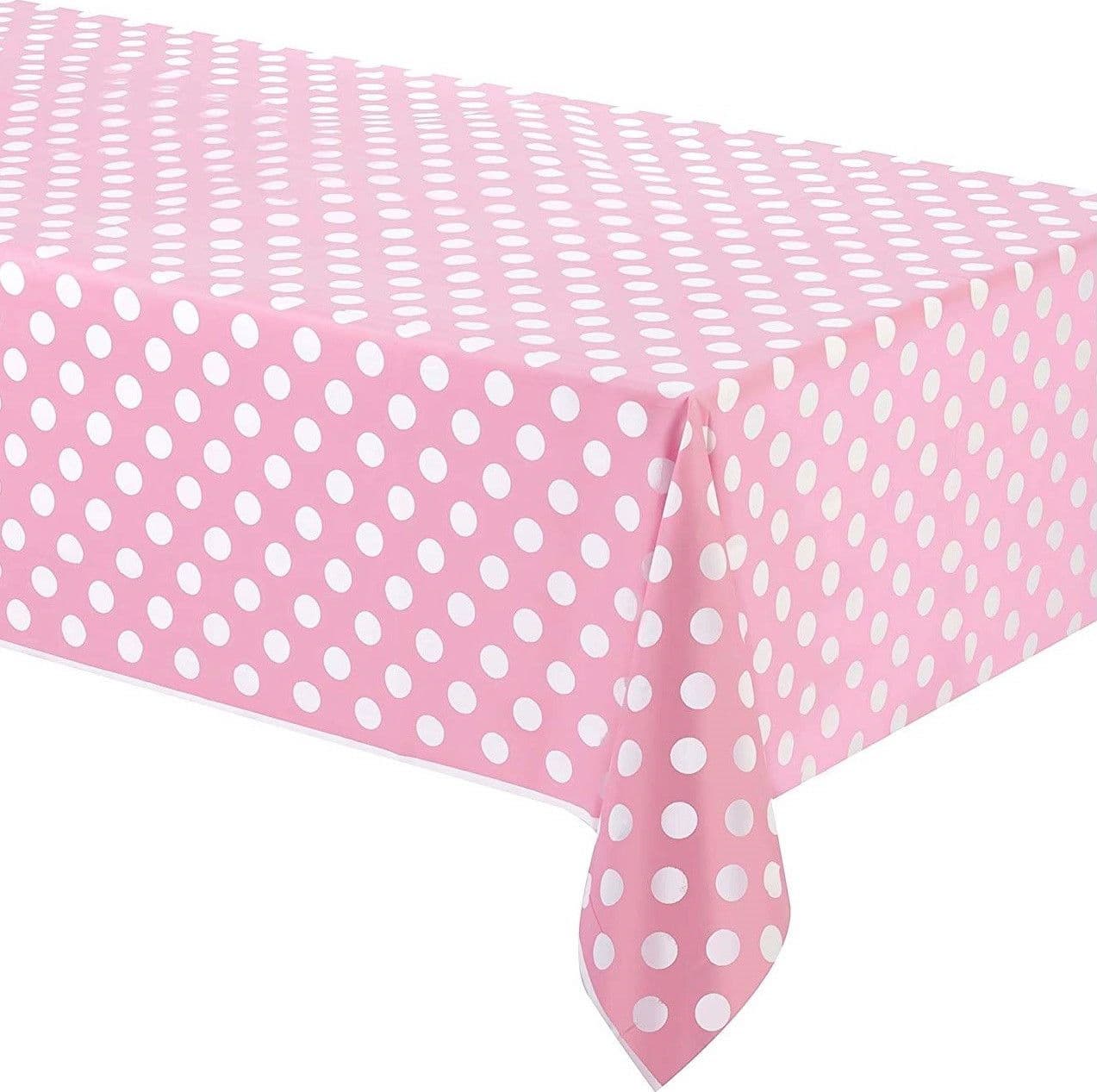 TOVAGLIA PLASTICA PER FESTE ROSA POIS COMPLEANNI MATRIMONIO BATTESIMO PARTY
