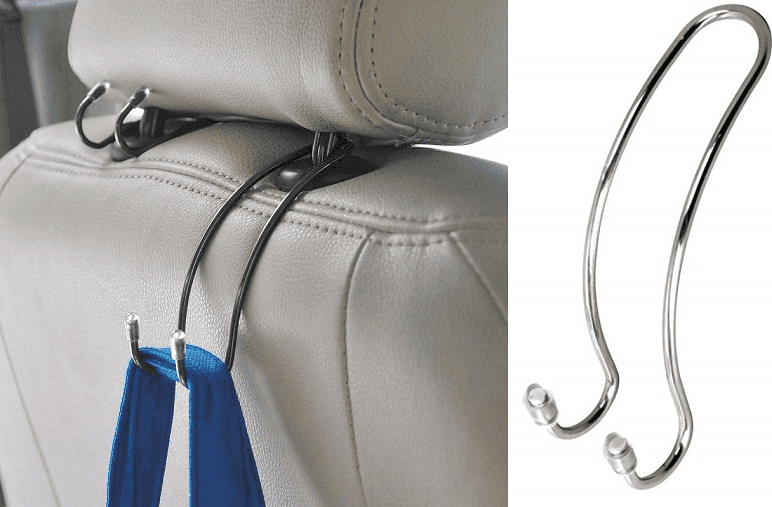 SET 2PZ GANCI SEDILE AUTO POGGIATESTA UNIVERSALE METALLO SUPPORTO BAGAGLI MANIGLIA BORSE